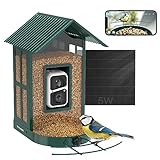 SOLIOM BF08 Vogelhaus mit Kamera,Vogelfutterspender für den Hinterhof, Vogelfutterhaus mit Video Aufnehmen,WiFi Kamera Smart Vogelfutterautomat mit Solarpanel Stromversorgung & KI-Vogelerkennung